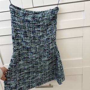 Zara Blue and Green Tweed Skirt